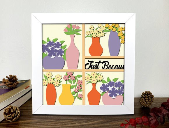 3D Boho Planters Shadow Box SVG for Crafters
