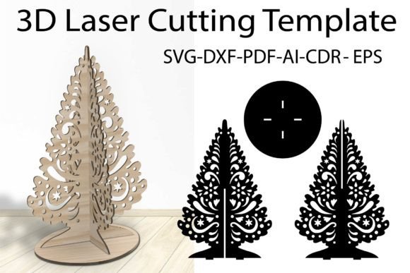 3D Christmas Tree SVG Laser Cut Template