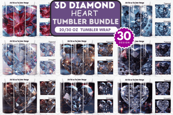 3D Diamond Heart Tumbler Wrap Bundle: A Creative Solution for Custom Designs