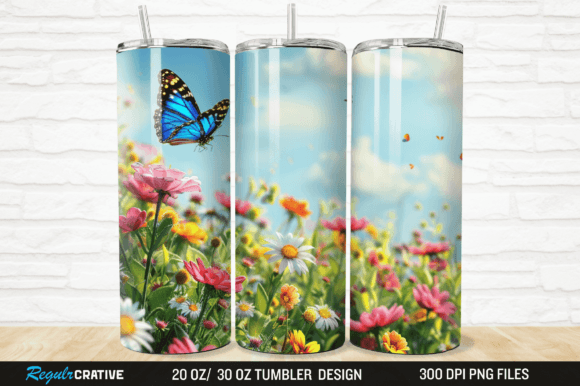 3D Flowers Garden and Butterfly Tumbler: A Creative Asset for Designers and Entrepreneurs