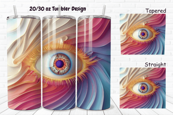 3D Gold Evil Eye 20 30 Oz Tumbler Wrap