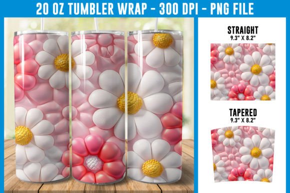 3d Inflated Daisy Flower Tumbler Wrap: A Unique Design for Creative and Practical Use