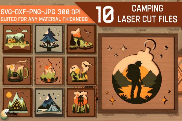 3D Layered Camping Laser Cut Bundle Guide