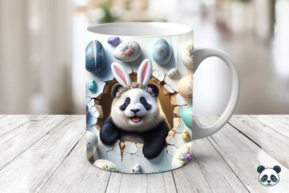 Adorable Easter Baby Panda 3D Mug Wrap Design