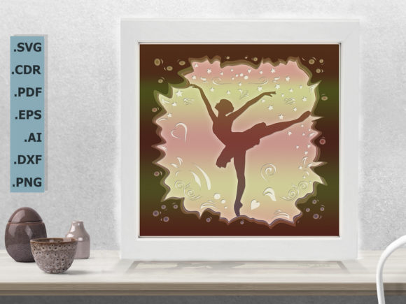Ballerina 3D Shadow Box Template