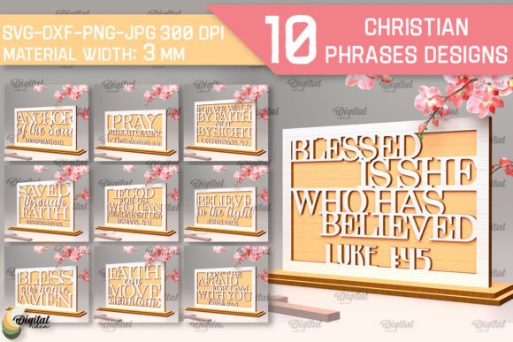Bringing Faith to Life with the Christian Phrases SVG Bundle: 3D Signs for Modern Creators
