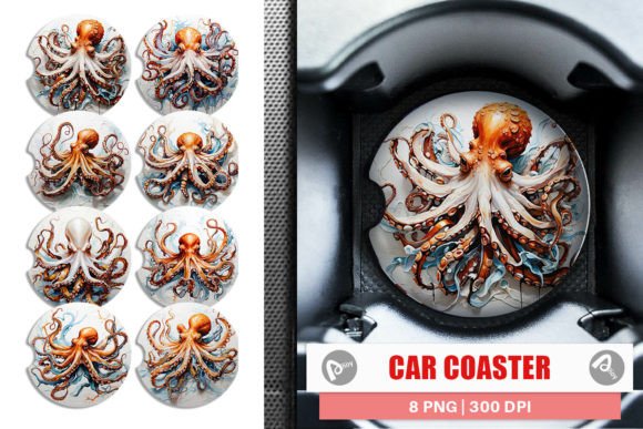 Car Coaster 3D Octopus Painting: Elevate Your Auto-Styling Experience