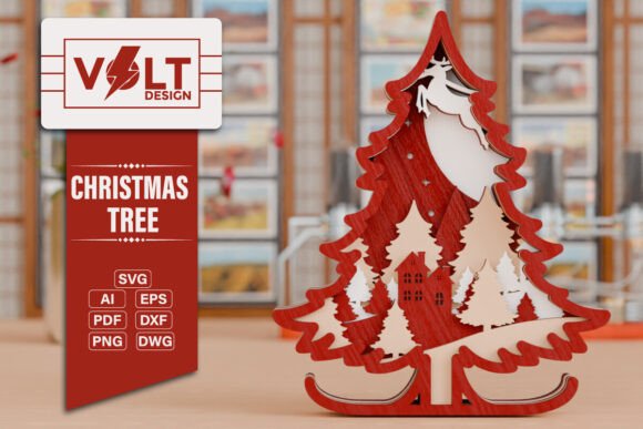 Christmas Tree 3D SVG Multilayered Cut