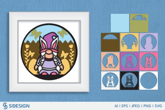 Crafting Joy: The Happy Easter Gnome 3D Shadow Box