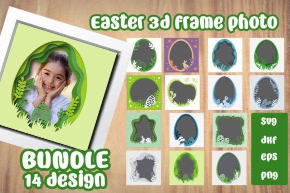 Easter 3D Layered Photo Frame SVG Bundle for Crafters