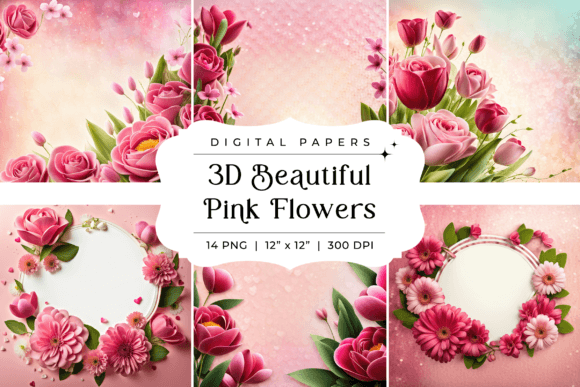 Elevate Designs with 3D Pink Flower Backgrounds