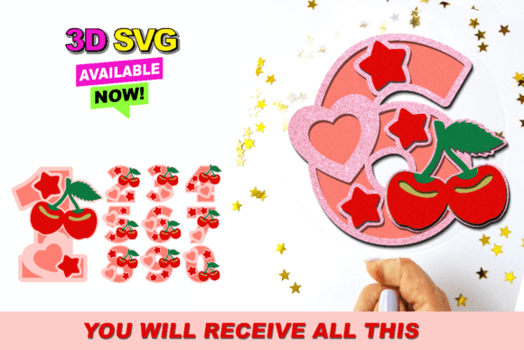 Elevate Your Crafting Projects with Cherry Numbers 3D SVG Designs