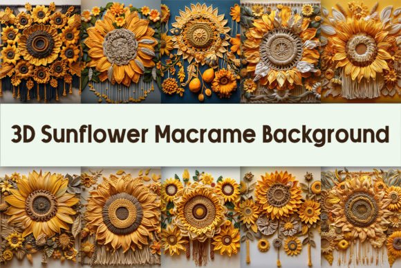 Elevating Visual Identity with the 3D Sunflower Macrame Background