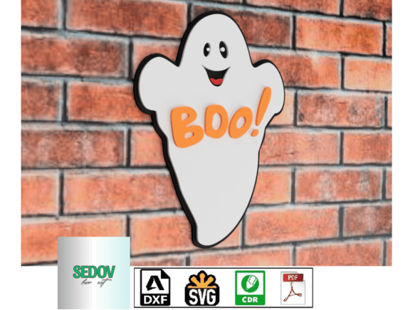 Laser Cut Halloween BOO 3D Door Sign