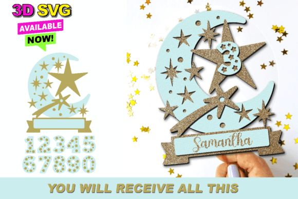 Moon Stars Cake Topper 3D SVG: A Creative and Versatile Design Solution