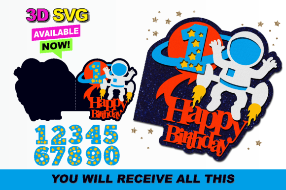 Outer Space Card 3D SVG: Creative Freedom in Digital Form