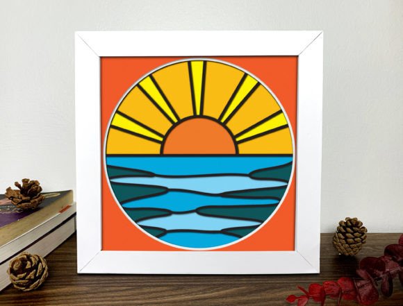 Sunset Stained Glass 3D Shadow Box SVG Guide