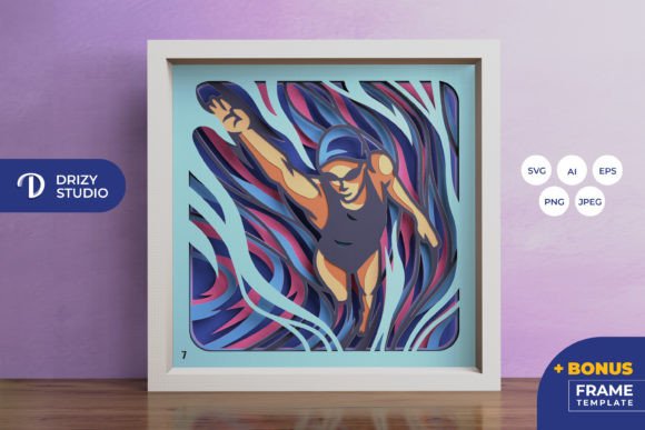 Swimming 3D Shadow Box – A Creative Paper-Cutting Masterpiece